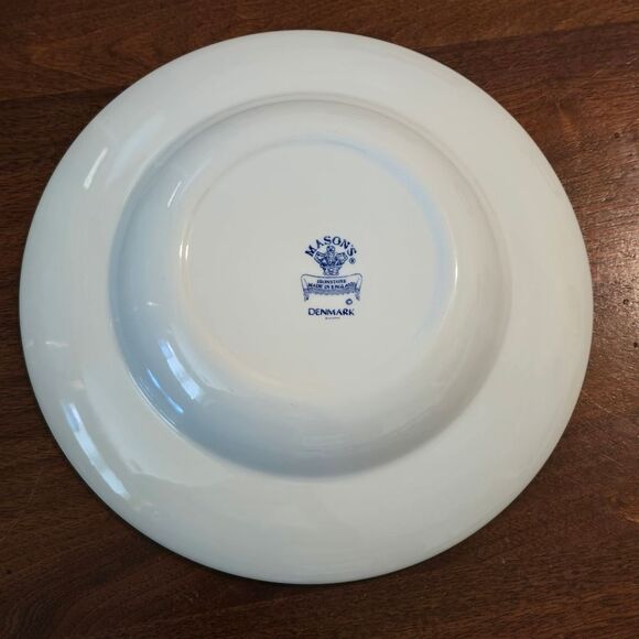 Vintage Mason Ironstone Denmark Blue and White Floral Deep Soup/pasta Plate Bowl - Picture 4 of 8